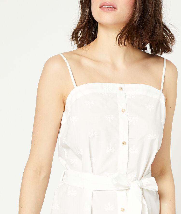 Camisón tirantes guipur crudo.