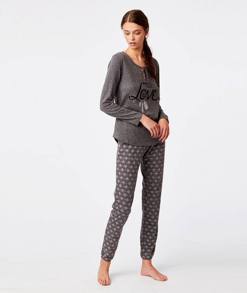 Pantalón estampado antracita.