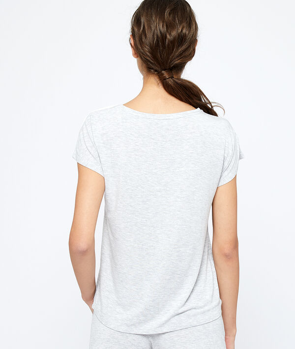Camiseta de viscosa y encaje Camiseta de viscosa y encaje;${refinementColor}