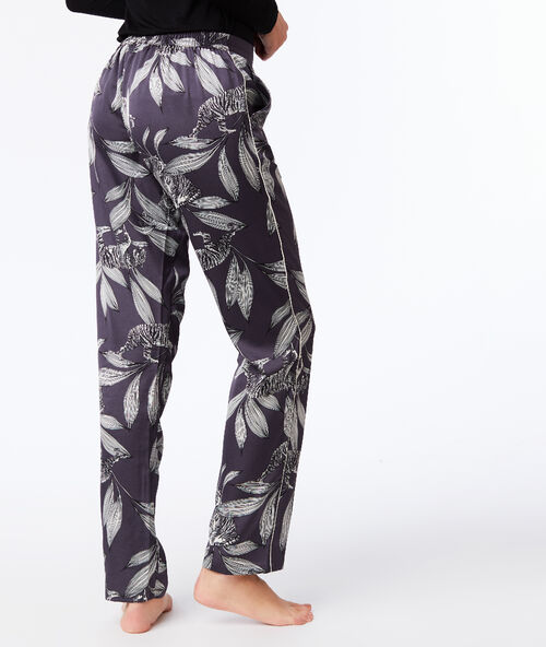 Pantalón largo estampado floral c.gris.