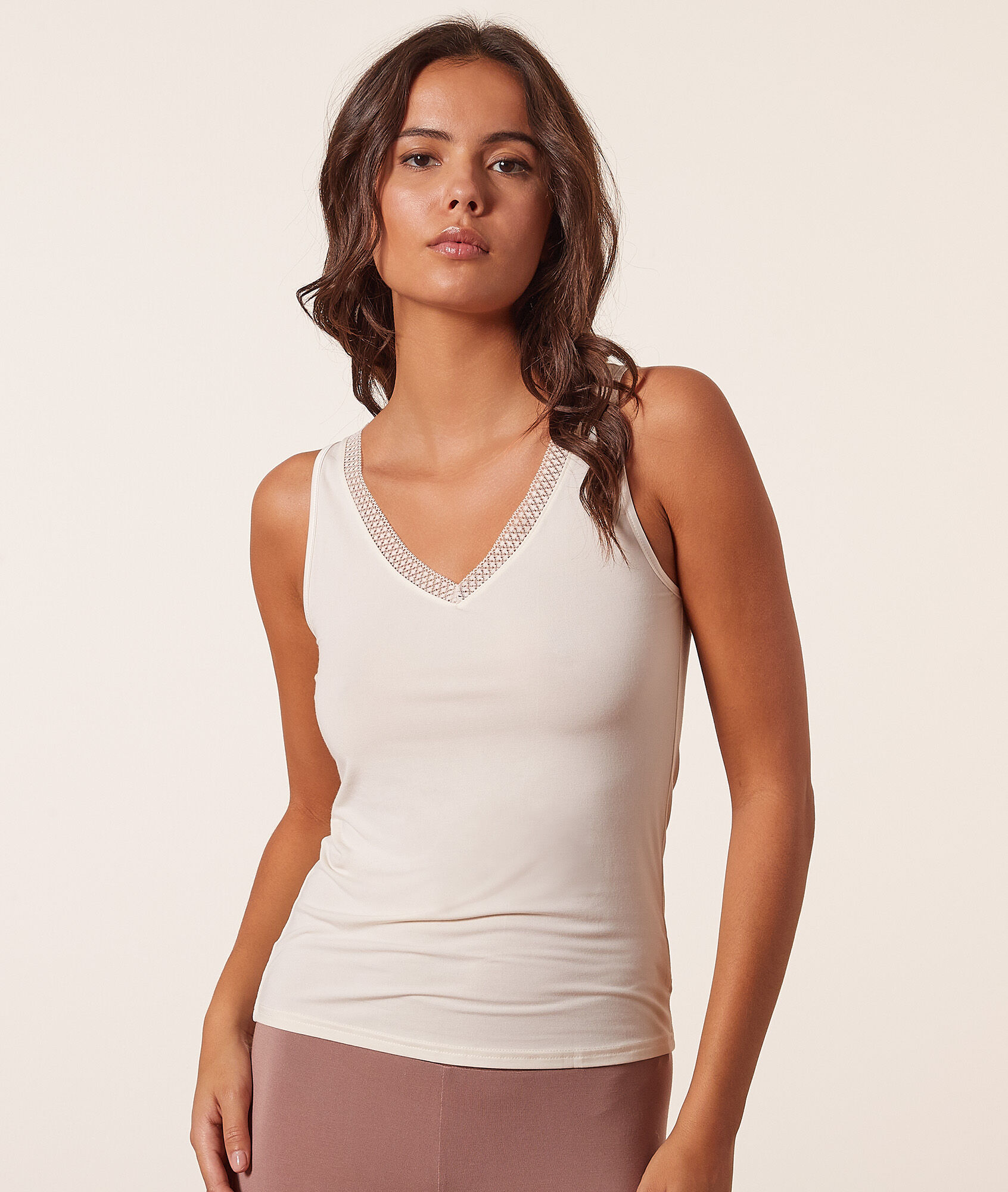 Top sin mangas, tejido térmico - WARM ME UP LACE - ECRU - ETAM