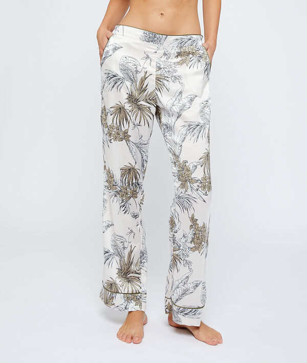 Pantalón pijama estampado hojas Pantalón pijama estampado hojas;${refinementColor}