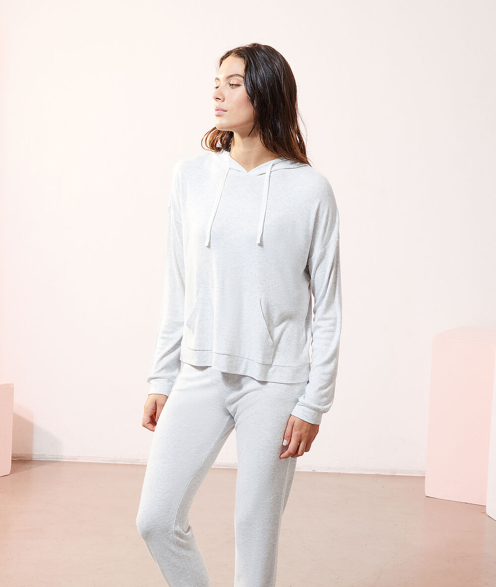 Camiseta con capucha c.gris.