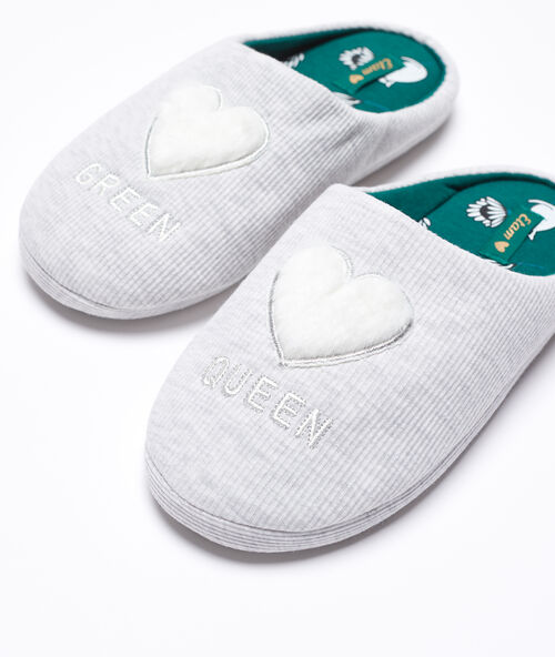 Zapatillas 'green queen' con coraz&oacute;n c.gris.