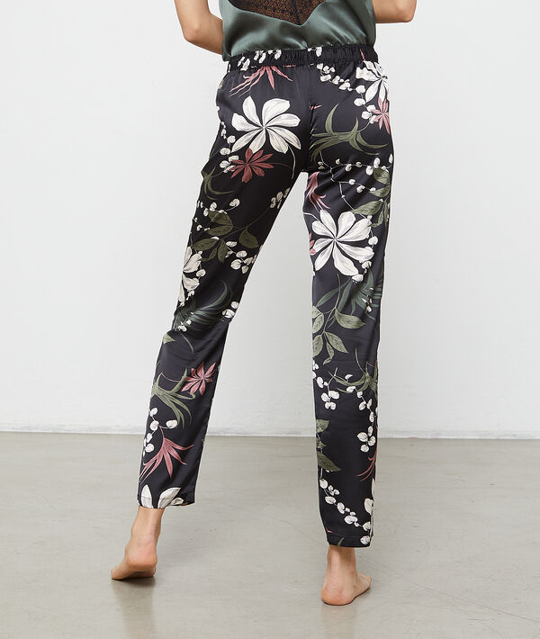 Pantalón de satén estampado floral Pantalón de satén estampado floral