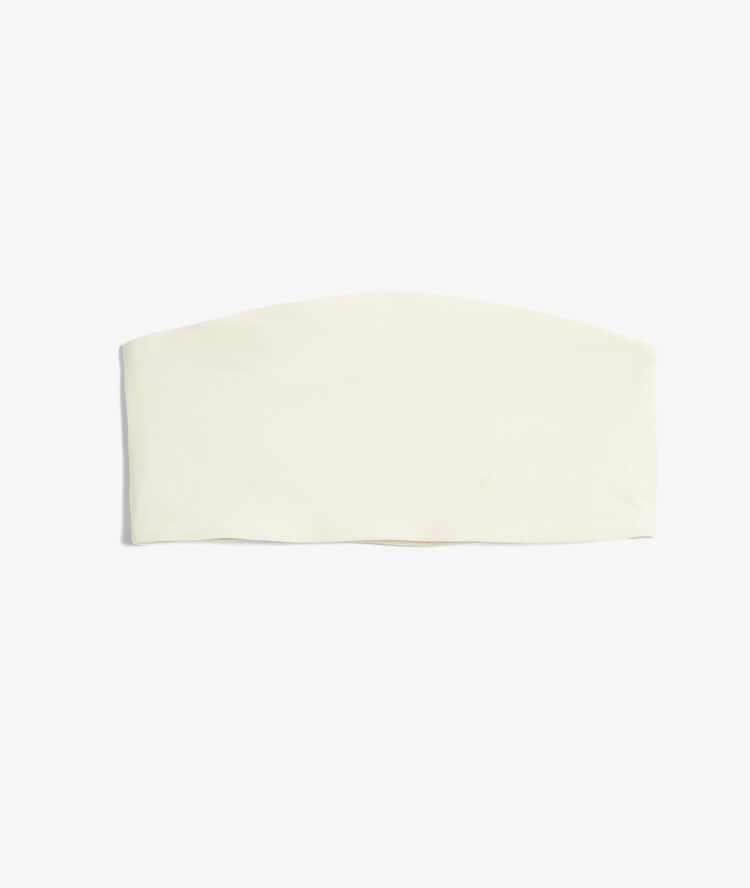 Sujetador bandeau de microfibra reversible crudo.