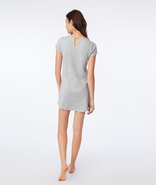 Camisón algodón orgánico jungla c.gris.