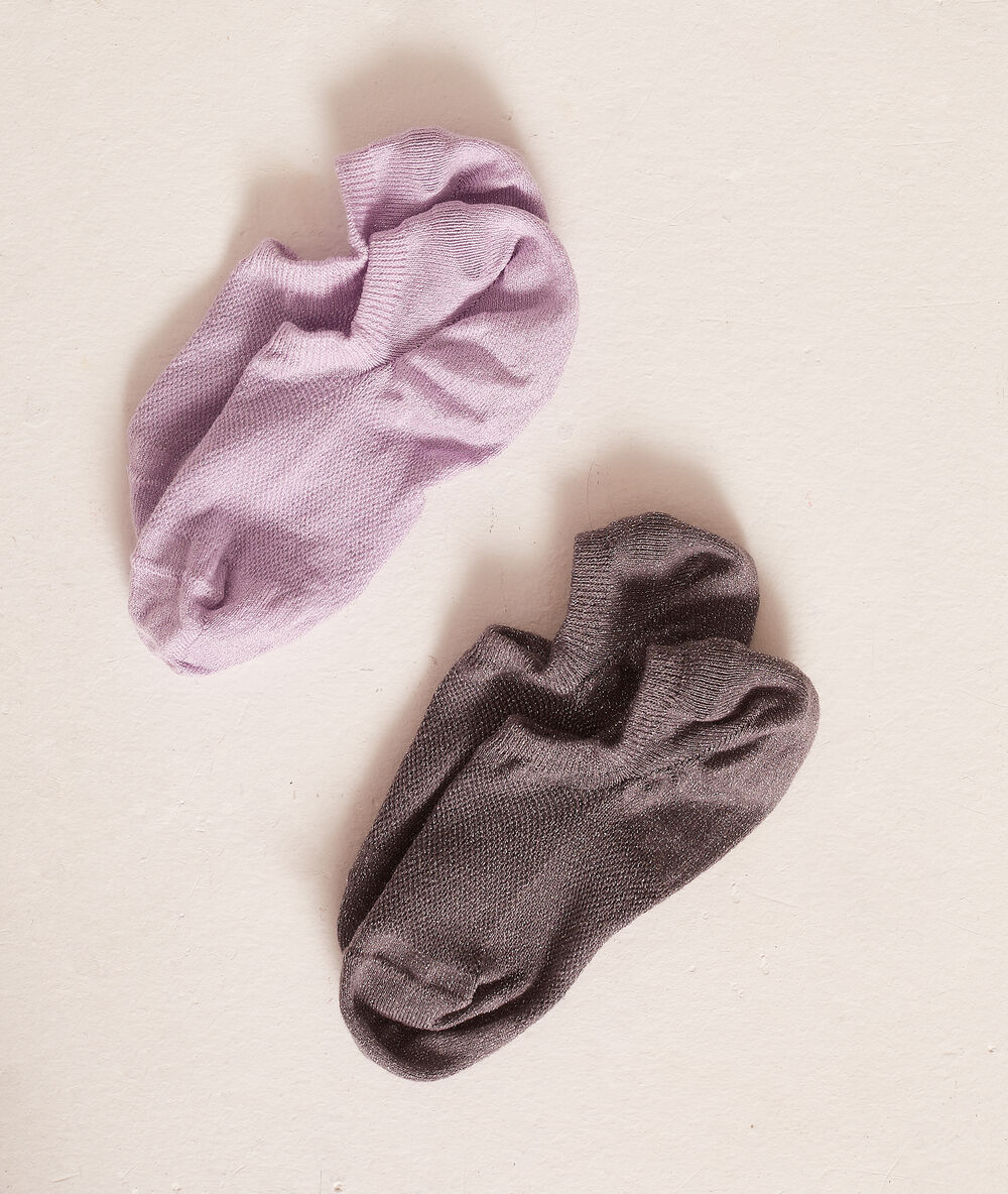 2 pares de calcetines tobilleros antracita.