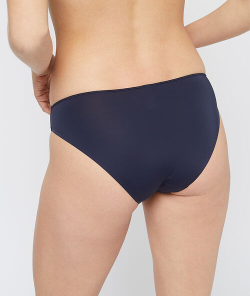 Braguita de microfibra dos texturas azul marino.