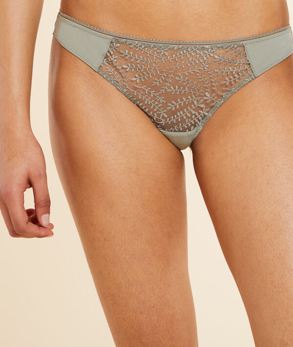 Tanga de tul bordado Tanga de tul bordado;${refinementColor}