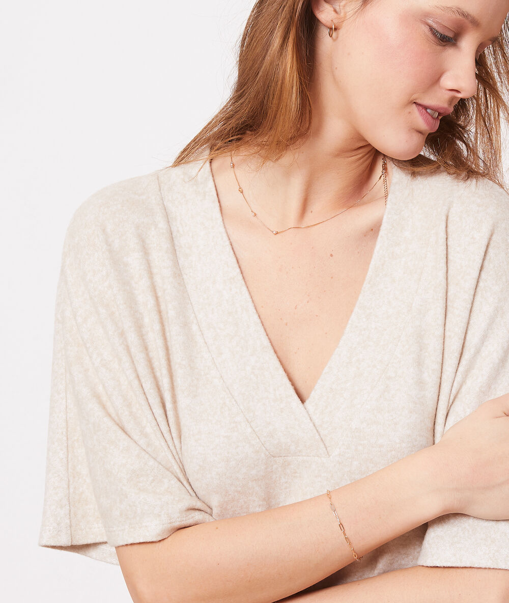 Camisón corto escote en v c.beige.