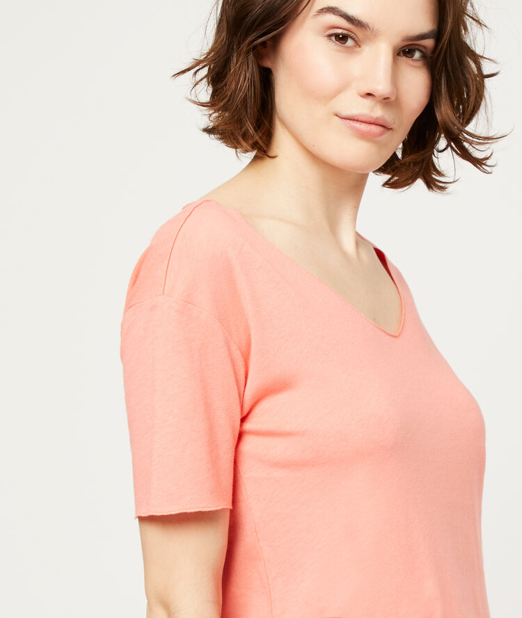 Camiseta manga corta coral.