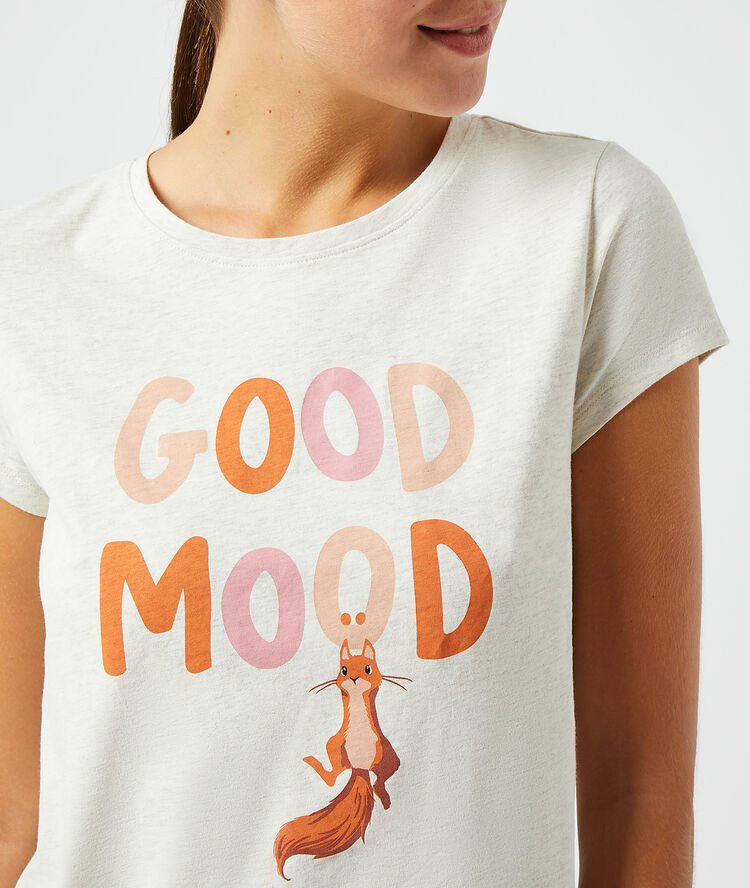 Camiseta ‘good mood’ c.beige.
