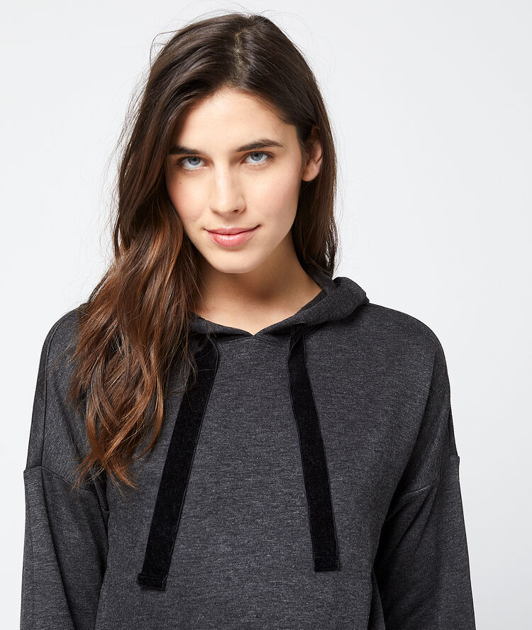 Sudadera homewear con motivos terciopelo c.gris.