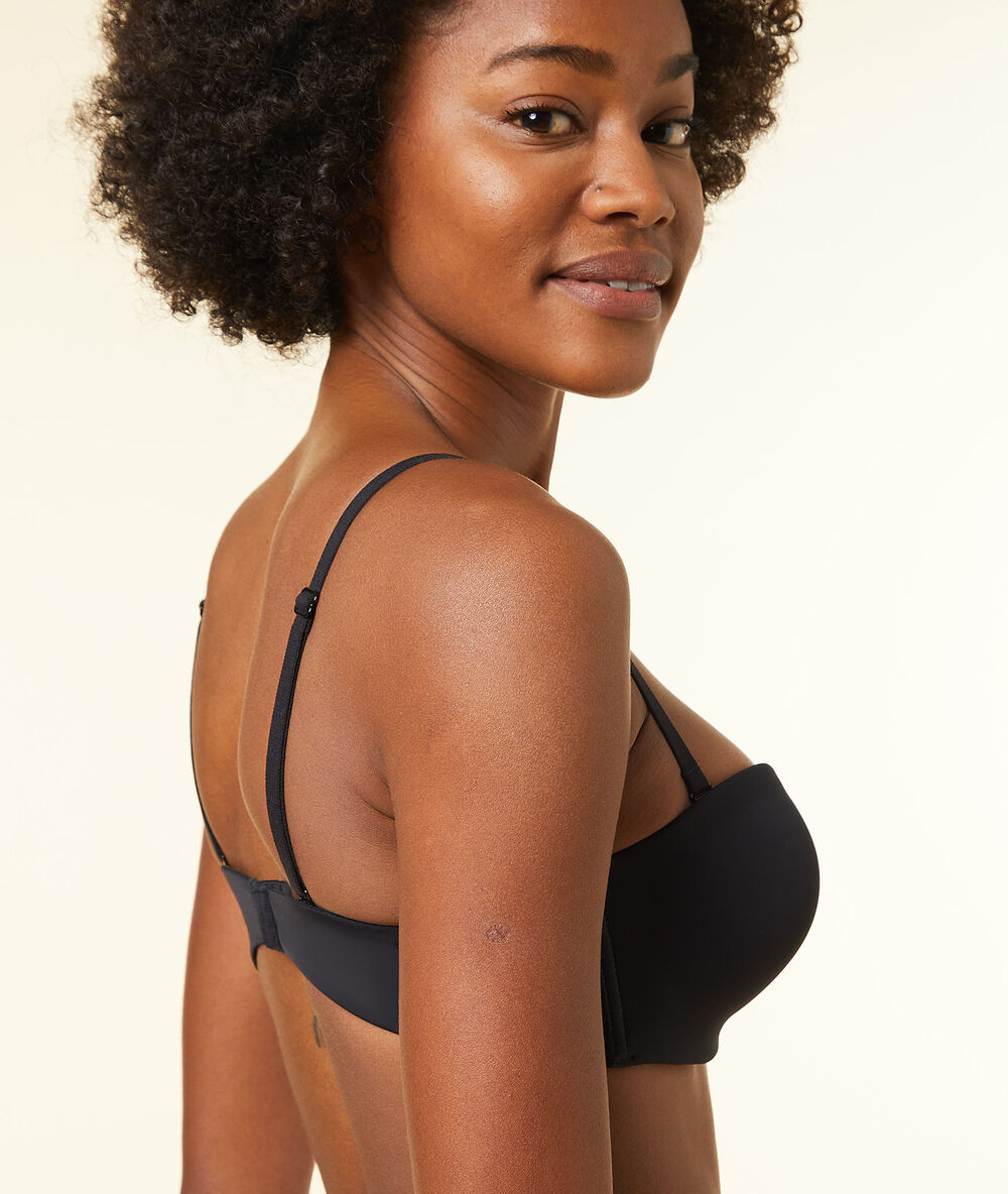 Sujetador push up tirantes extraíbles. copa a-b negro.