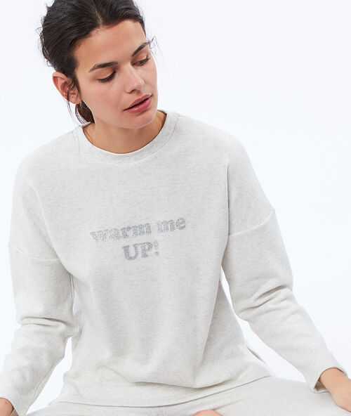 Sudadera jaspeada crudo.
