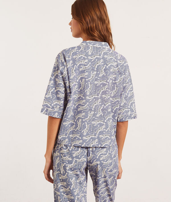 Camisa pijama estampado tigres Camisa pijama estampado tigres;${refinementColor}