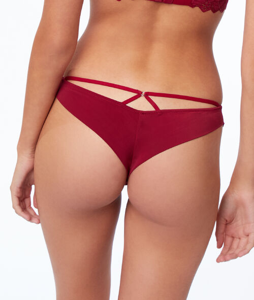 Tanga dos texturas con tiras cruzadas Tanga dos texturas con tiras cruzadas