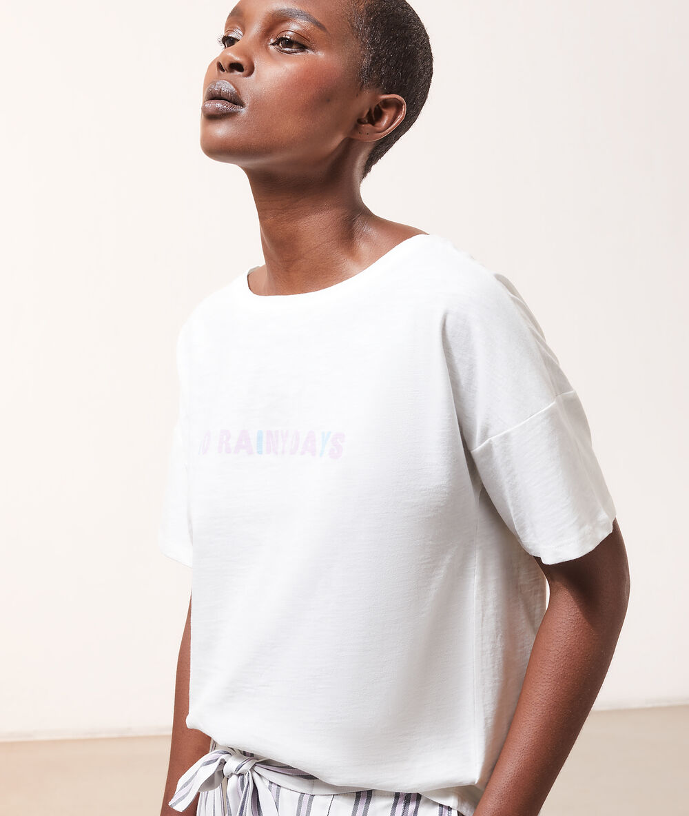 Camiseta 'no rainy days' crudo.