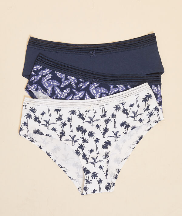 Lote de 3 culotes estampados de algodón Lote de 3 culotes estampados de algodón;${refinementColor}
