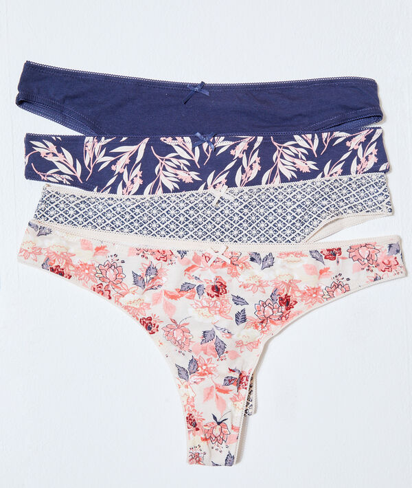 Lote de 4 tangas estampados Lote de 4 tangas estampados;${refinementColor}