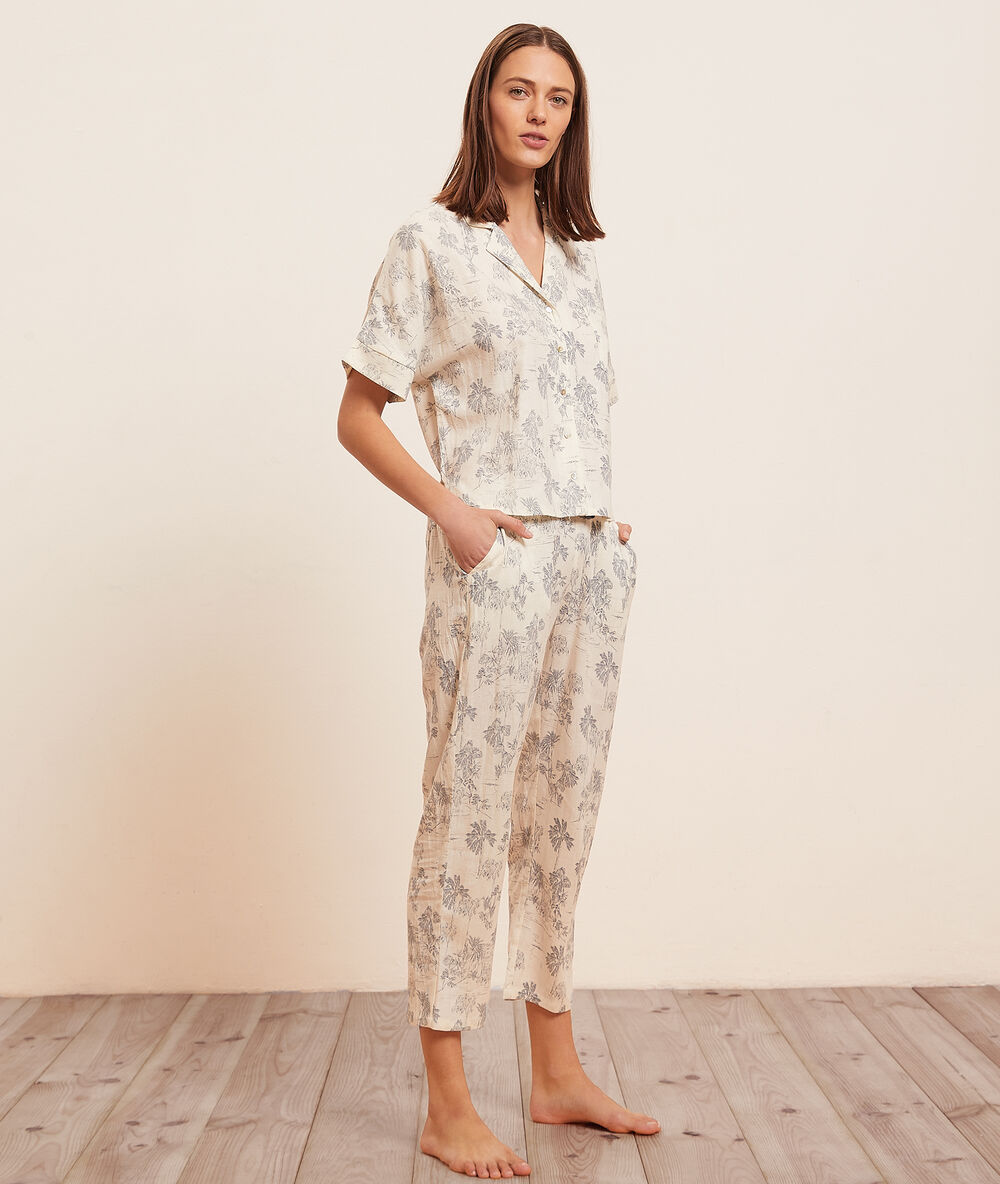 Pantaló pijama 7/8 estampado marino.