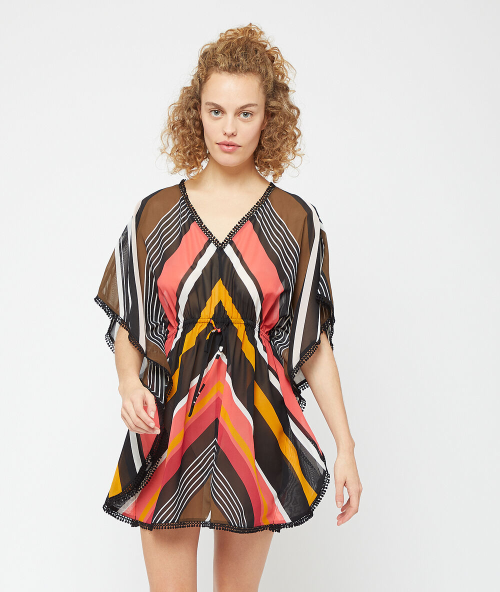 Camisón estampado gráfico multicolor.
