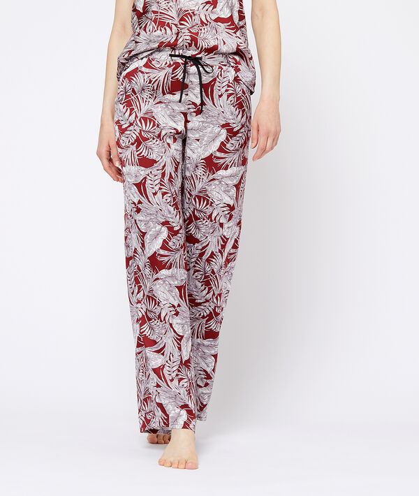 Pantalón estampado de hojas Pantalón estampado de hojas