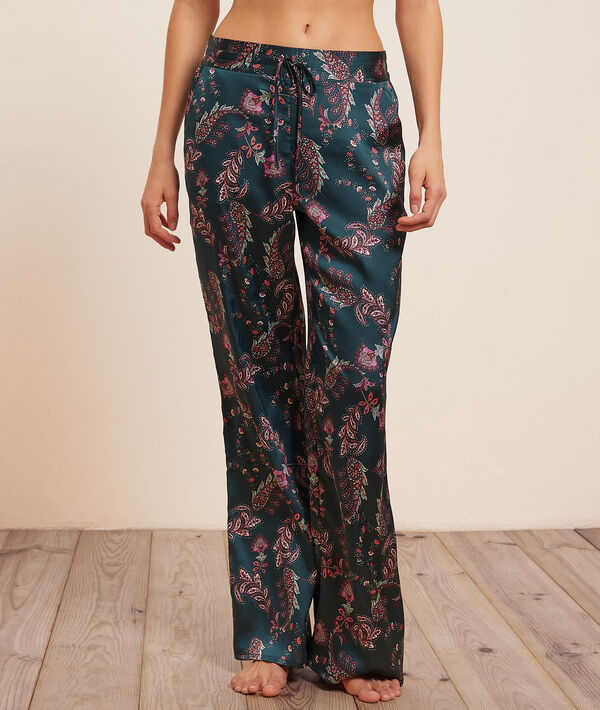 Pantalón de satén estampado Pantalón de satén estampado;${refinementColor}
