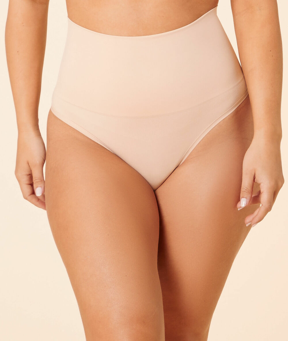 Tanga de talle alto. sujeción media c.beige.