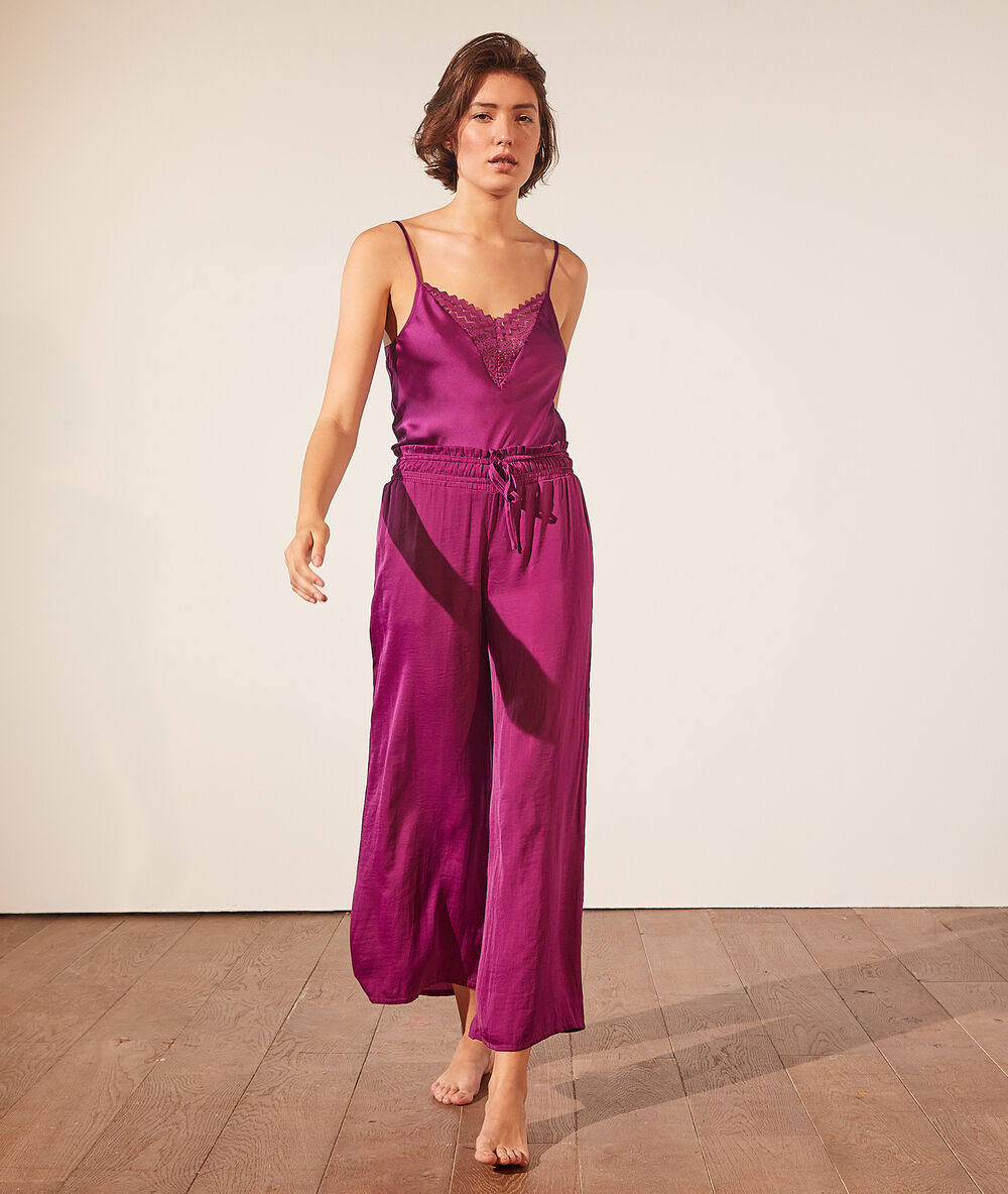 Pantalón pijama ancho orquídea.