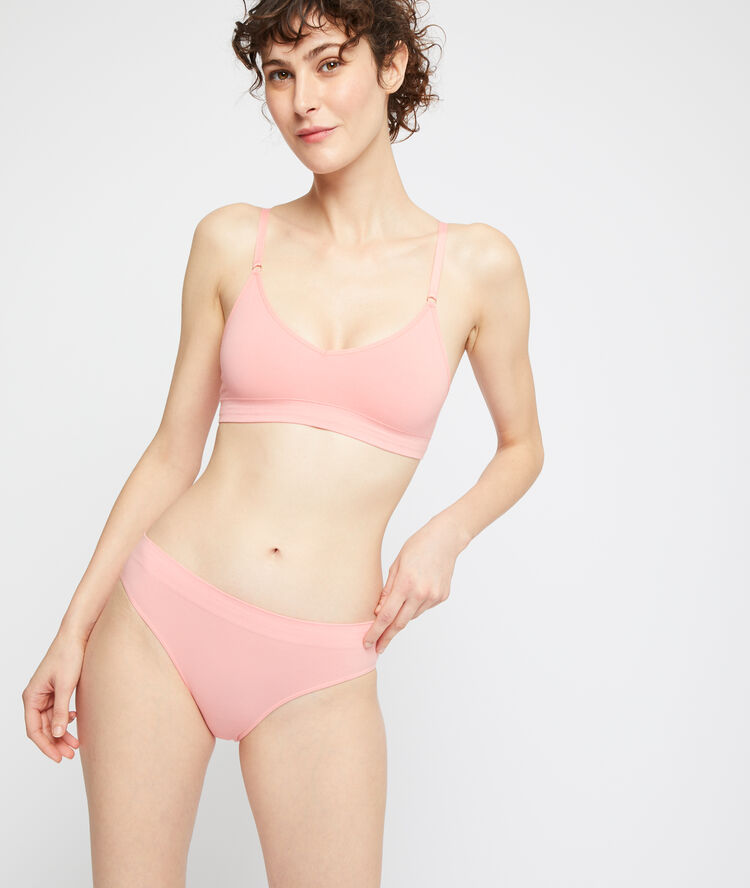 Top sin costuras, espumas extraíbles rosa.