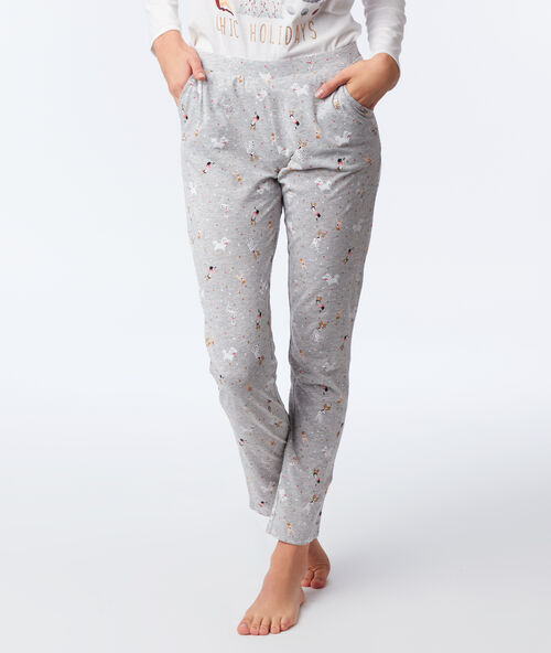 Pijama 3 piezas inspiración navideña c.gris.