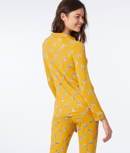 Camisa pijama estampado de cebras c.ocre.