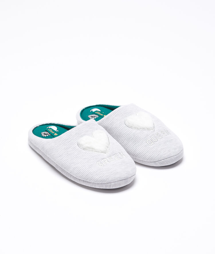 Zapatillas 'green queen' con corazón c.gris.