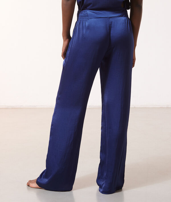 Pantalón pijama ancho de satén Pantalón pijama ancho de satén;${refinementColor}