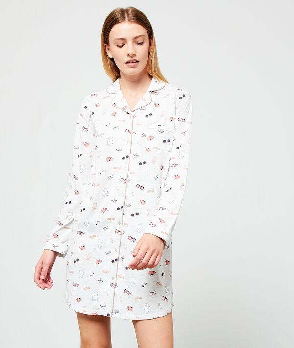 Camisón manga larga estampado Camisón manga larga estampado