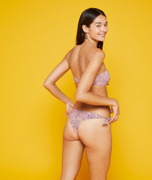Braguita bikini lazos laterales estampada Braguita bikini lazos laterales estampada