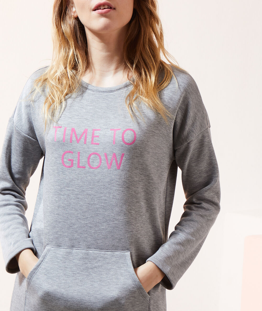 Chemise de nuit "time to glow" gris.