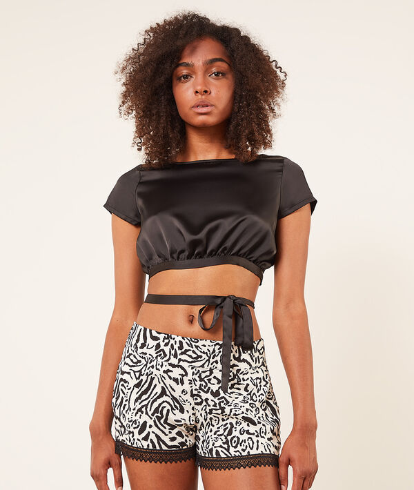Crop top satinado multitiras Crop top satinado multitiras;${refinementColor}