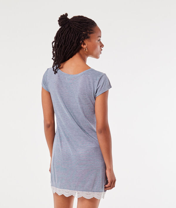 Camisón de viscosa, motivos de encaje Camisón de viscosa, motivos de encaje;${refinementColor}