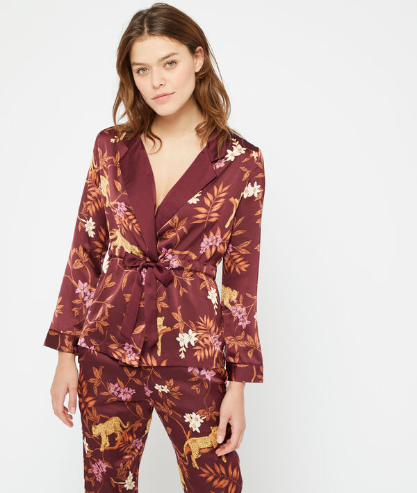Camisa pijama estampado leopardo Camisa pijama estampado leopardo;${refinementColor}