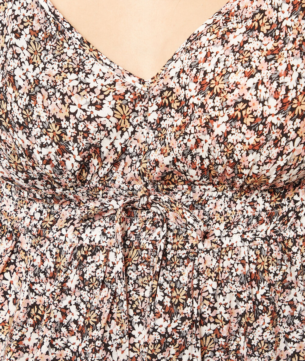 Top de tirantes estampado floral multicolor.