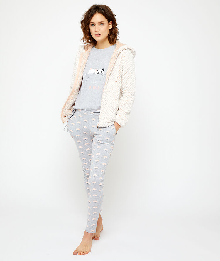 Camiseta manga larga 'let's stay in bed' c.gris.