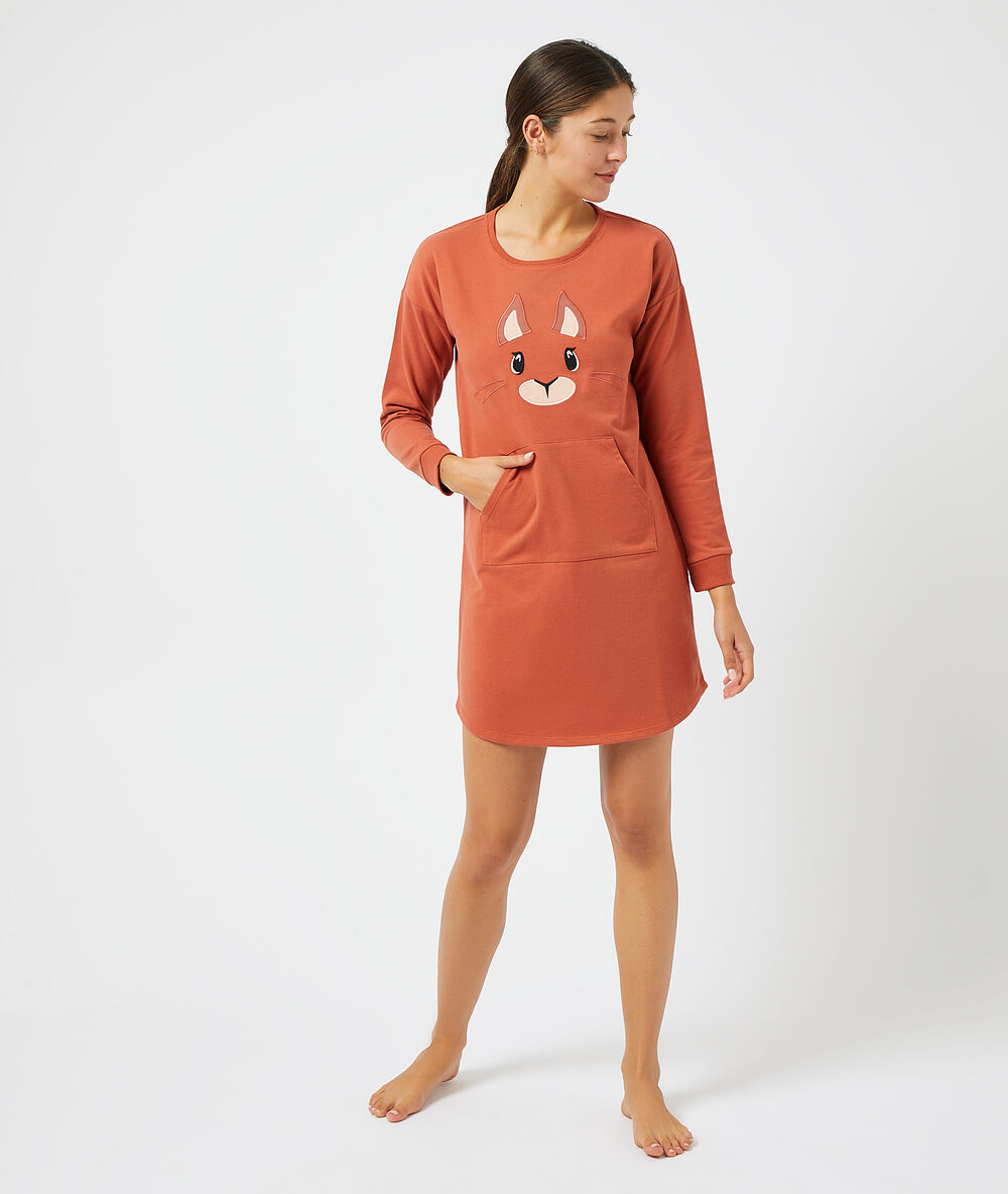 Camisón ardilla rojo teja.