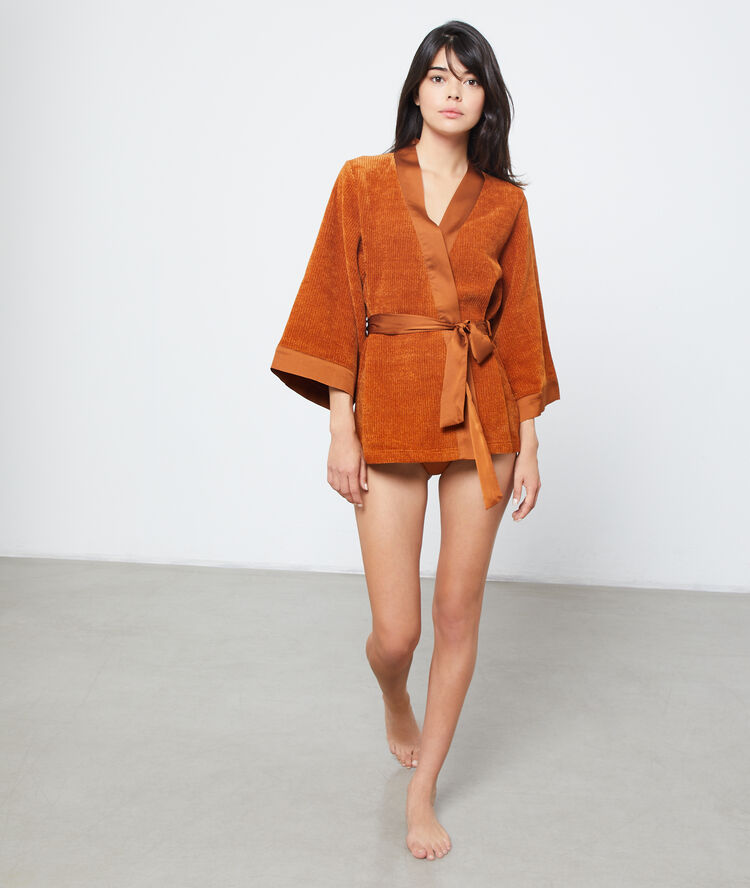 Kimono tejido esponjoso c.ocre.