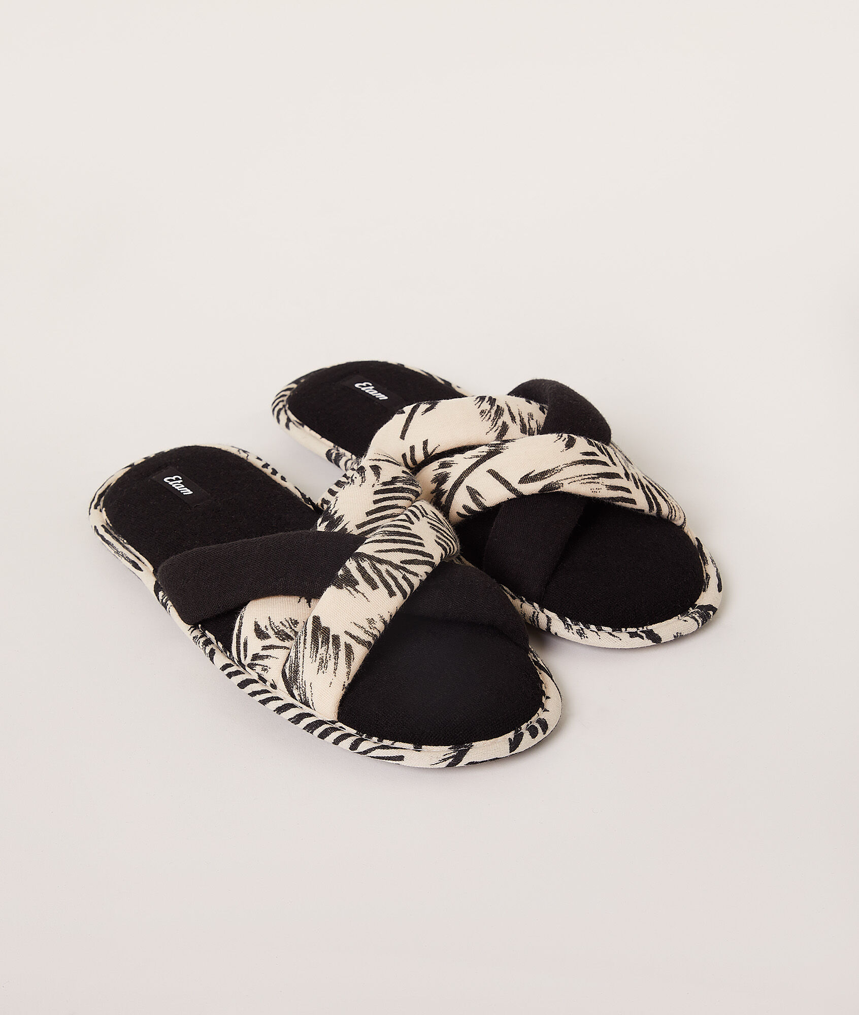 Zapatillas tipo chancla, tiras cruzadas - SAMBRE - IMP FD NOIR - ETAM