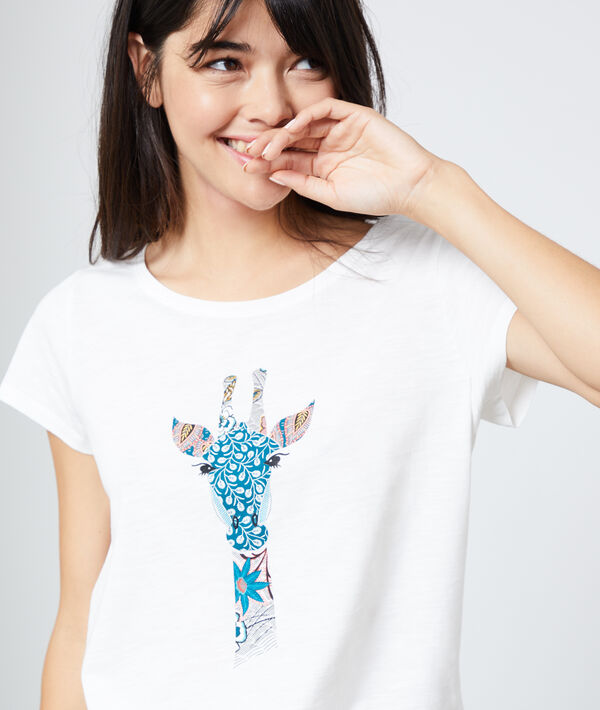 Camiseta de algodón estampado jirafa Camiseta de algodón estampado jirafa