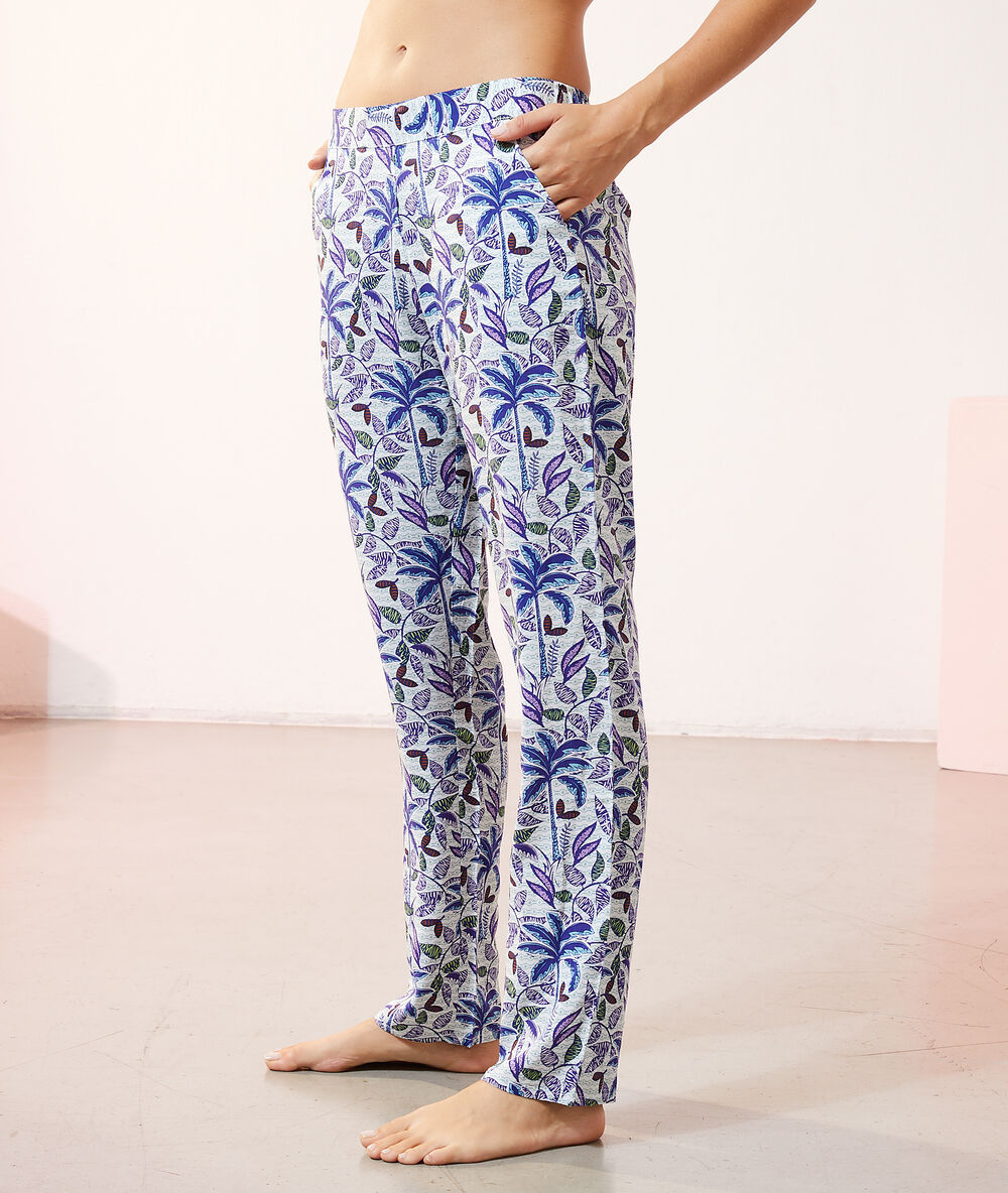 Pantalón pijama estampado azul.