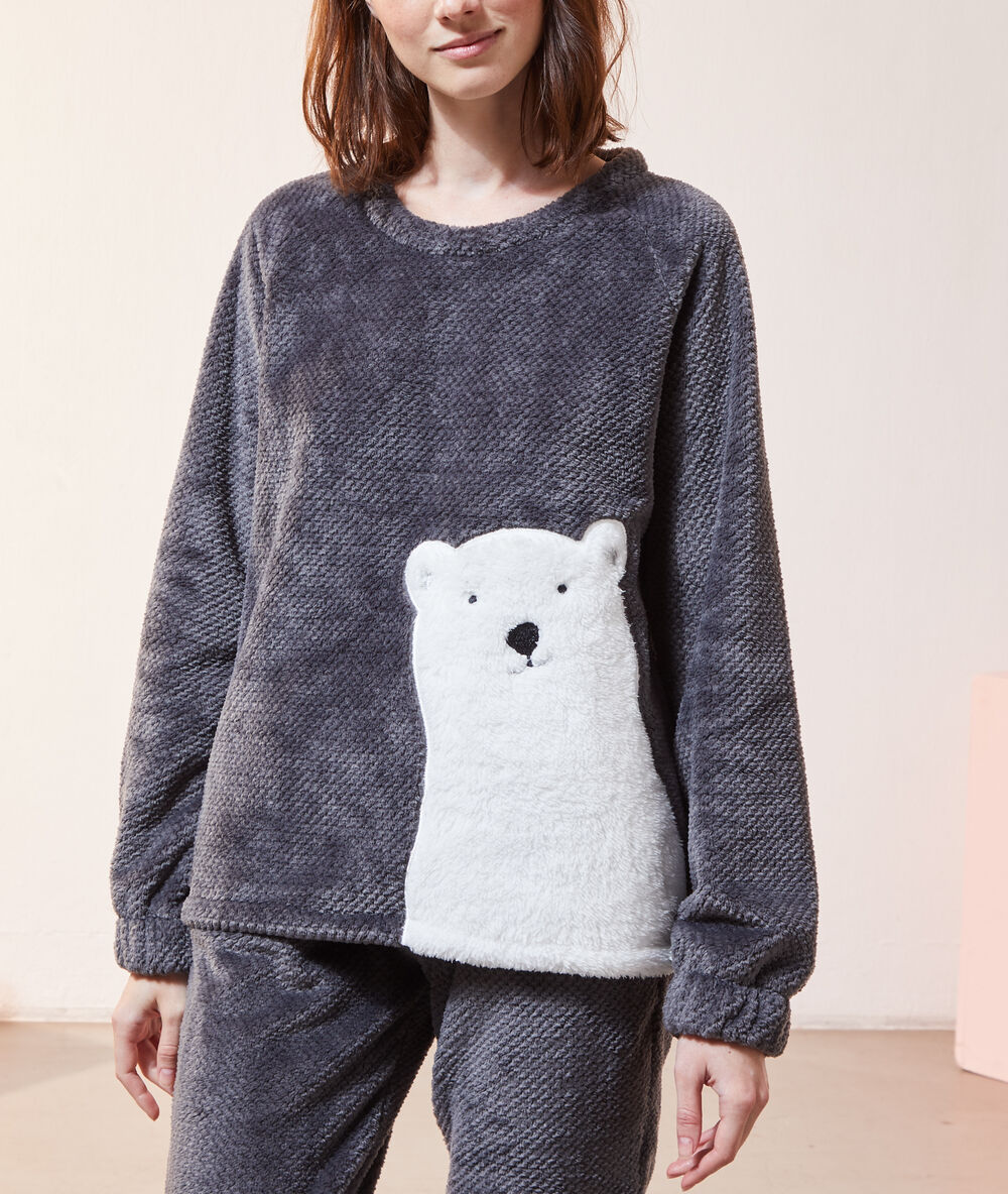 Camiseta forro polar antracita.